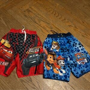Disney Red & Blue Kids Swim Trunks - Cars & Paw Patrol